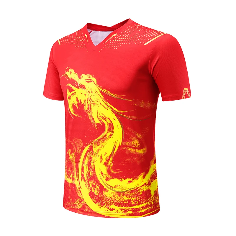 China Table Tennis Clothes Shirt Quick Dry Breathable Printed Sport Shirts For Men And Women Tennis T Shirt For Training Jerseys