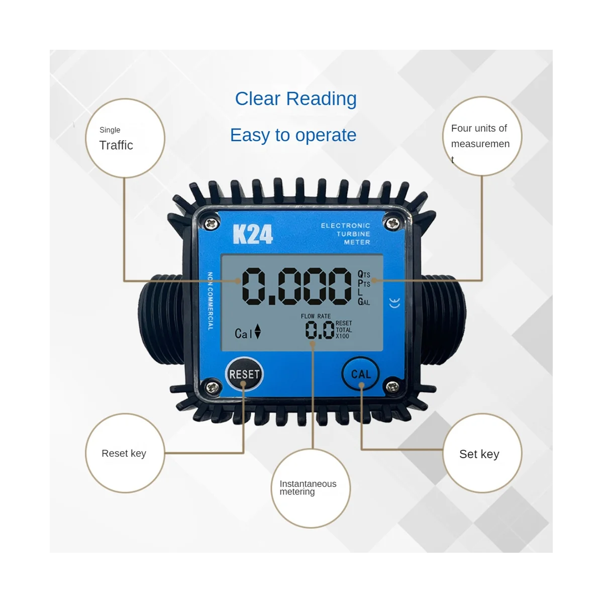 Minor Flow Digital Display Meter Gear Flow Meter Gasoline Oil Hydraulic Oil Soy Oil Water 1-15L/Min