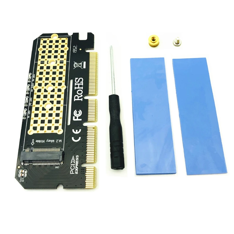 M.2 NVME PCIE to M2 Adapter LED NVME SSD M2 PCIE x16 Expansion Card Computer Adapter Interface M.2 NVMe SSD To PCIE M.2 Adapter