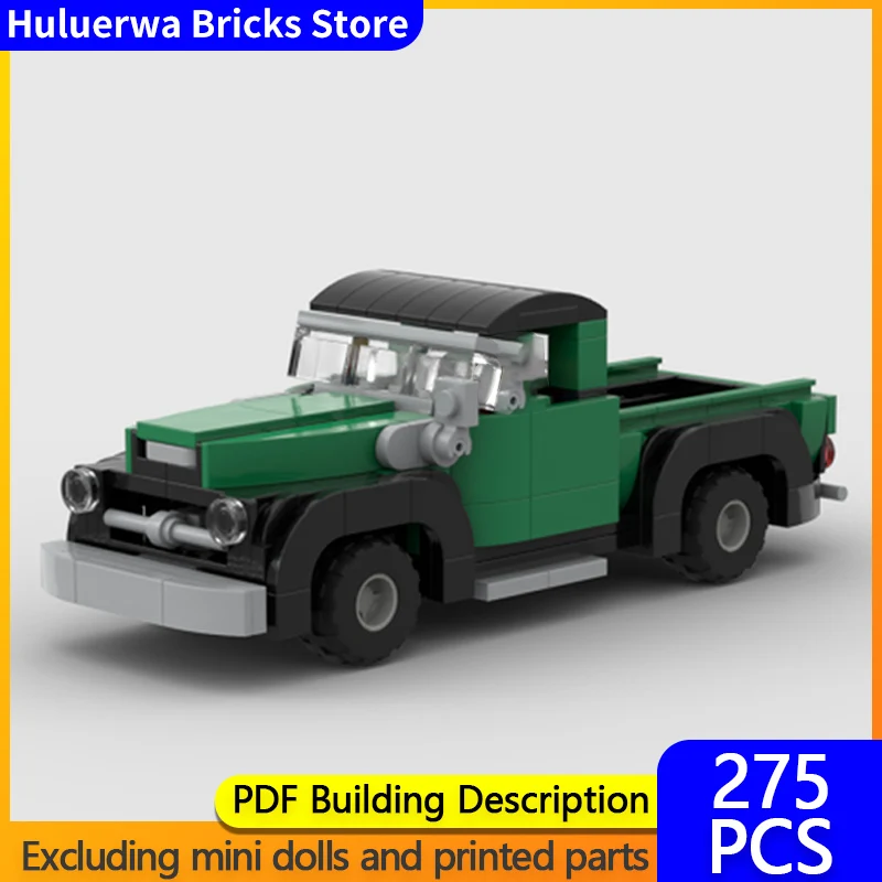 

Speed Hypercar Model MOC Building Bricks Green Vintage Pickup Truck Modular Technology Gifts Holiday Assemble Children Toys Suit