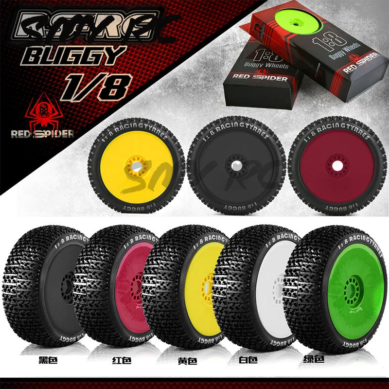 

2pcs/4Pcs 1/8 4WD Nitro Off Road Buggy Tires Wheel Rims 17mm Hex for 1:8 Scale RC Car HSP HPI Kyosho ZD Hongnuo Redcat Traxxas