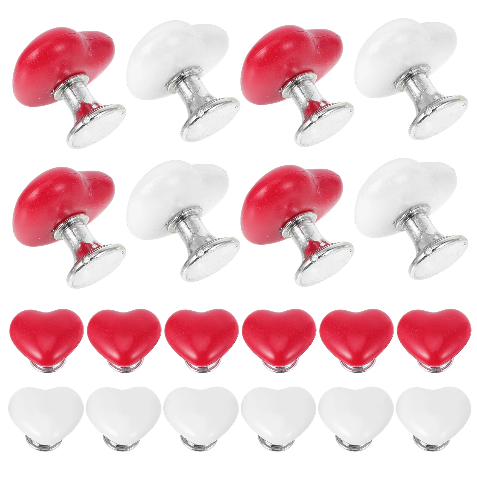 

20pcs Toilet Tank Button Heart Shaped Flush Pusher Replacement Durable Easy Install Long Nail Friendly Women Simple Design Lid