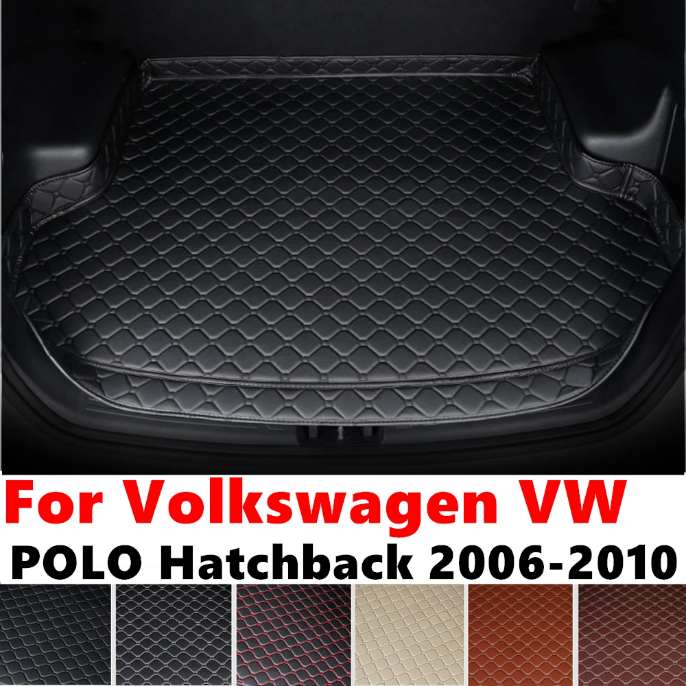 High Side Car trunk mat for Volkswagen VW POLO Hatchback 2010-2006 Tail Boot Luggage Pad Rear Cargo Liner Interior Accessories