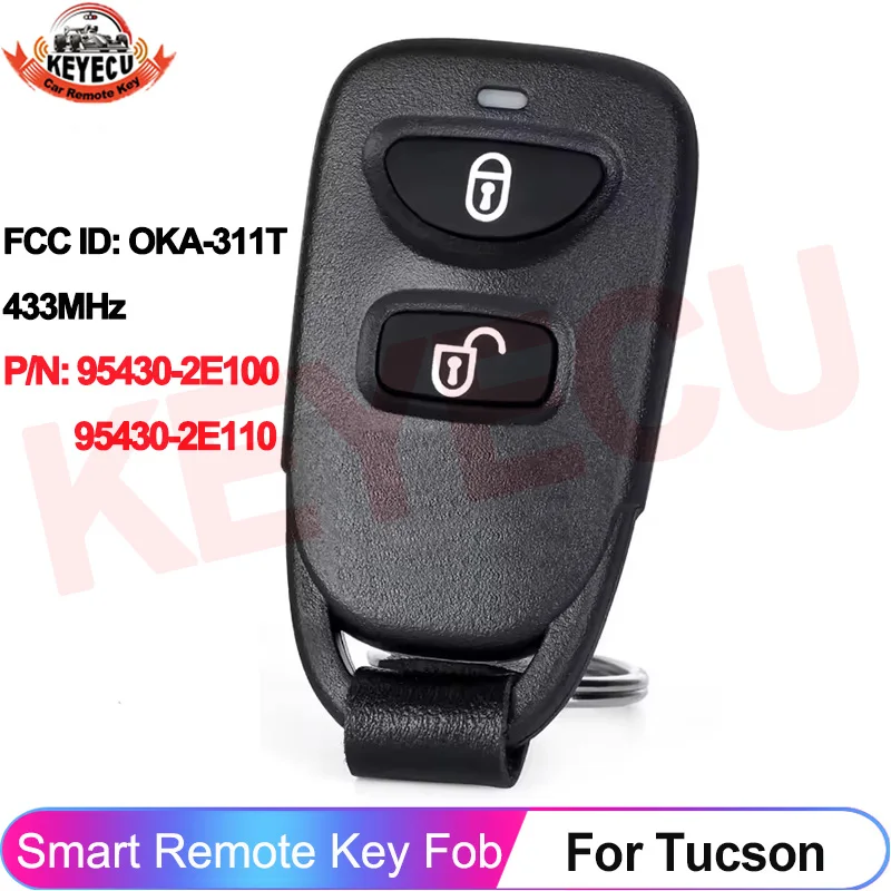 Llave de Control Remoto para Auto KEYECU P/N: 95430-2E100 95430-2E110 433MHz para Hyundai Tucson 2005 2006 2007 2008 2009 FCC ID: OKA-311T
