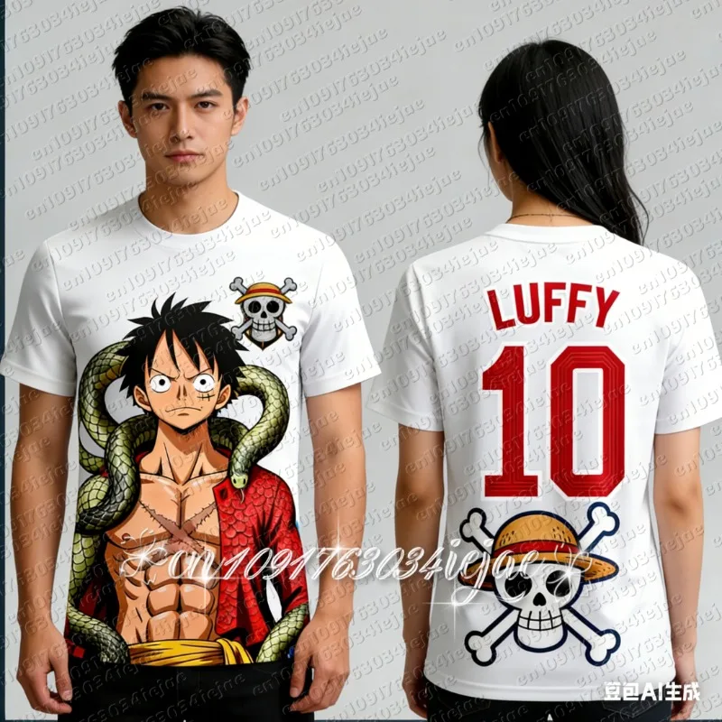 2026 Anime One Piece Sonderedition Erwachsenen Herren Fußballtrikot T-Shirt Luffy/Zoro 3D-Druck Kinder Fußball-Kit Cosplay-Kostüm