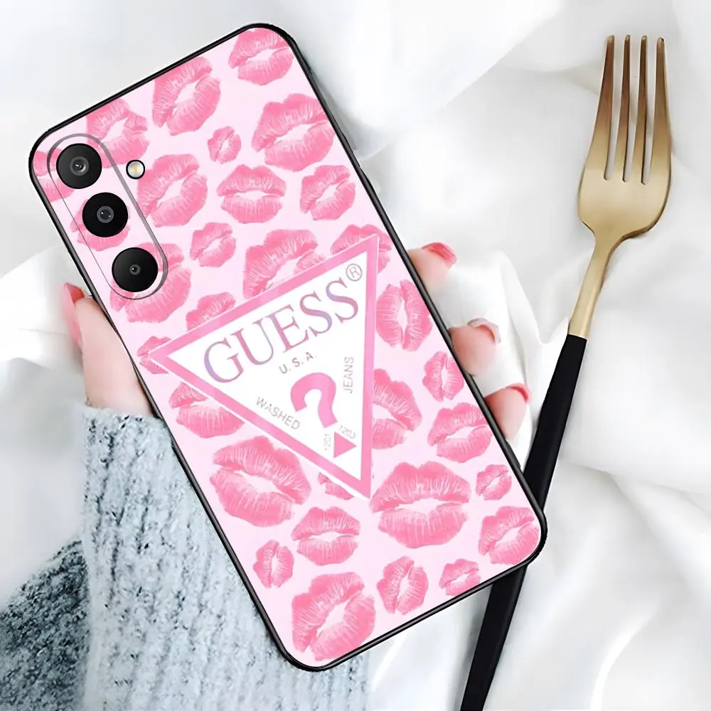 Capa de Telefone Luxuosa da Marca G-G-guessES para Samsung S26 S25 Edge S24 S23 S22 S21 Ultra Plus Fe A55 56 15 4G 5G Galaxy Silicon Cov
