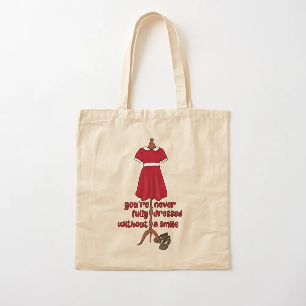 Never fully dressed without a smile (Annie dress) Tote Bag custom bags custom canvas bag Canvas Tote Bag