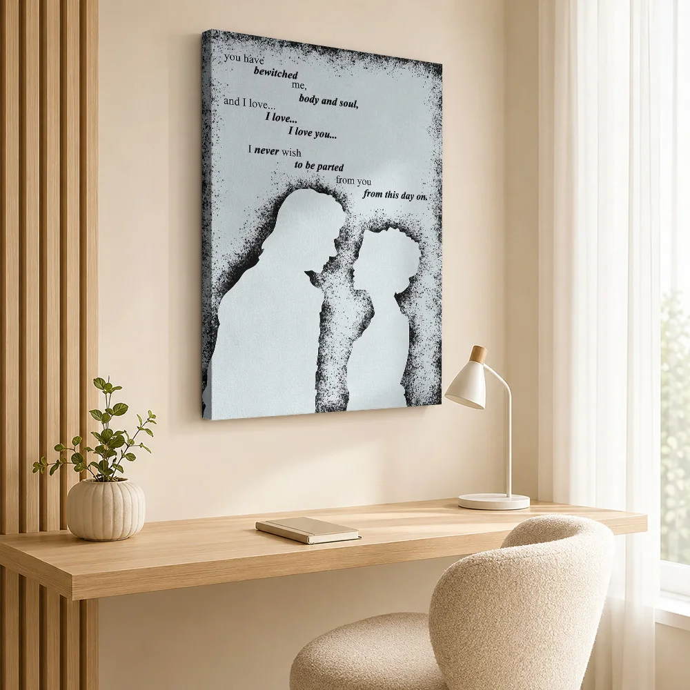 Pride Prejudice Literature Quote Gallery Wrapped Canvas Print Customized Photo Bold Typography Wall Art For Study Birthday Gift