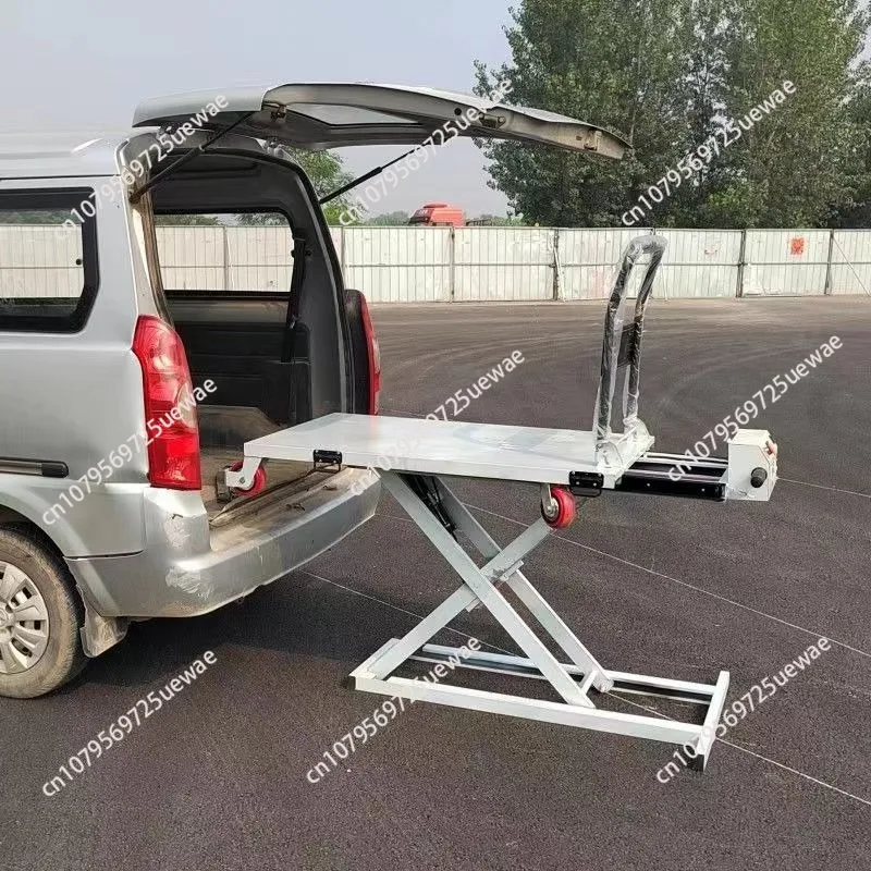 Electric on-board flatbed truck hydraulic lifting hand push platform