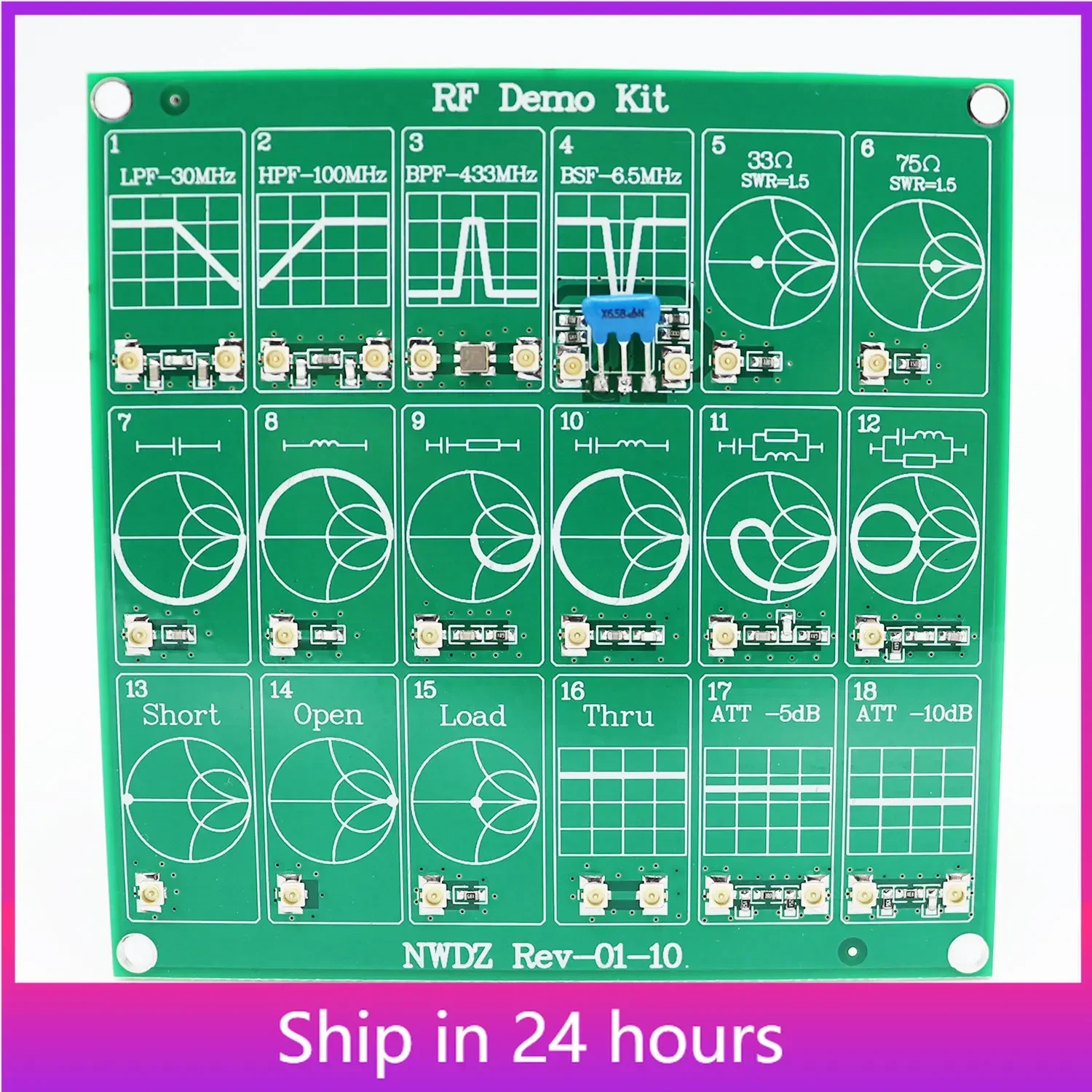 NanoVNA Filter Attenuator VNA RF Test Board Tester Demo Kit Module Breadboard Network Analyzer Universal Tool for Home