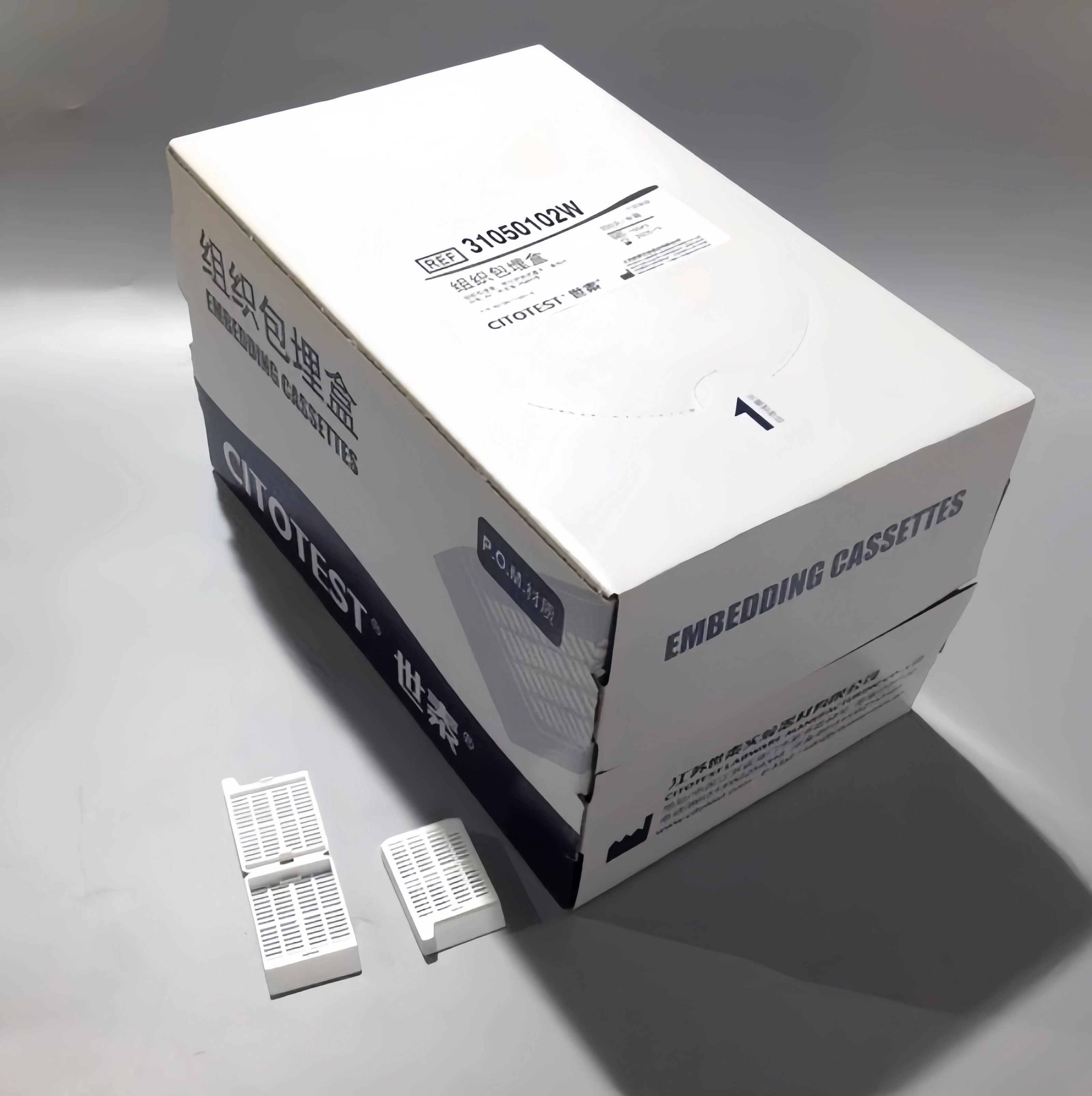 Cartucho de tejido de laboratorio POM, caja de rodajas de incrustación, caja de deshidratación blanca, Cassette de tejido, 250 unids/lote por caja