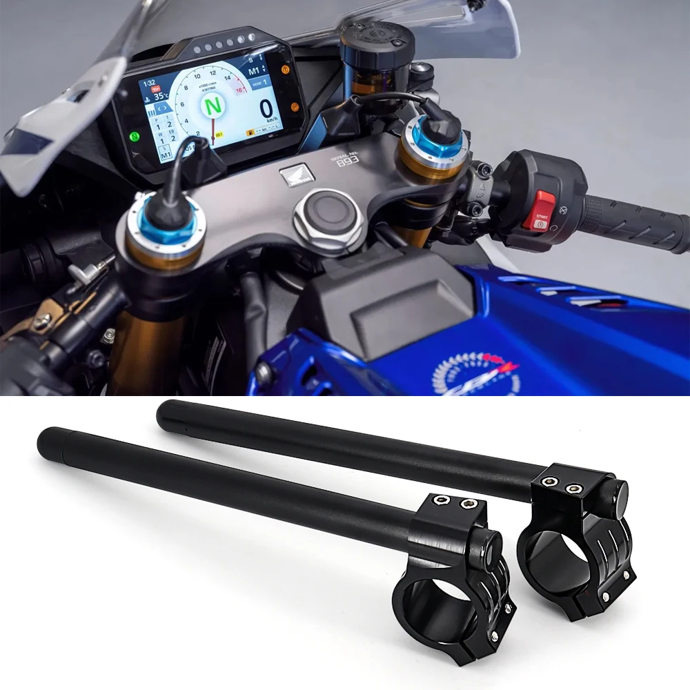 

Clip on Ons Fork Riser Handlebar For Honda CBR1000RR CBR954RR RVT1000R RC51 CBR650R CBR600RR CBR500R CBR300R CBR250R CBR125R