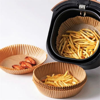 Image Air Fryer Disposable Paper Liner Oven Oil-proof Parchment Pad Kitchen Microwave Sheets Plate Air Fryer Fryer Baking Accessories