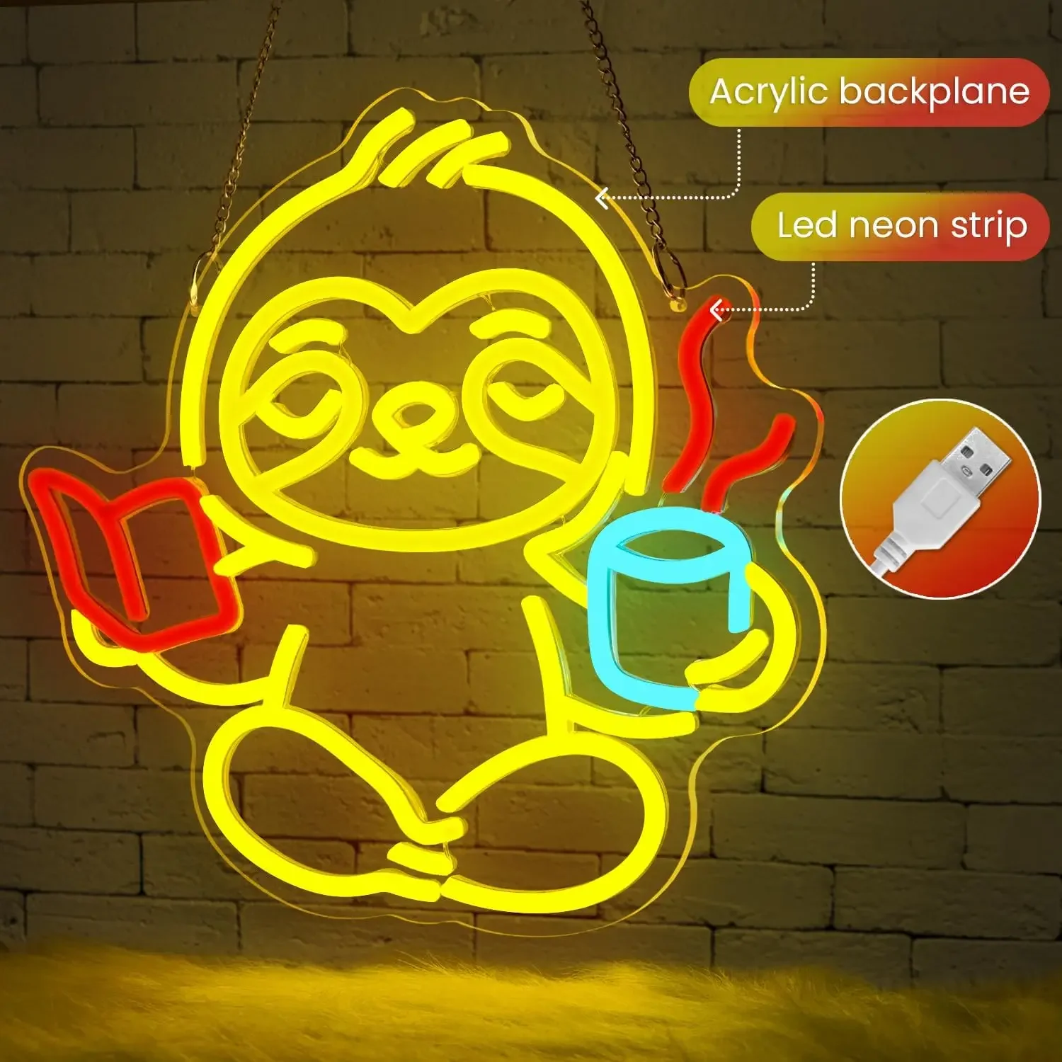 الكسل ضوء النيون تسجيل USB عكس الضوء LED النيون تسجيل لغرفة النوم غرف معيشة نادي بار رجل كهف هدايا الحفلات جدار الفن الديكور