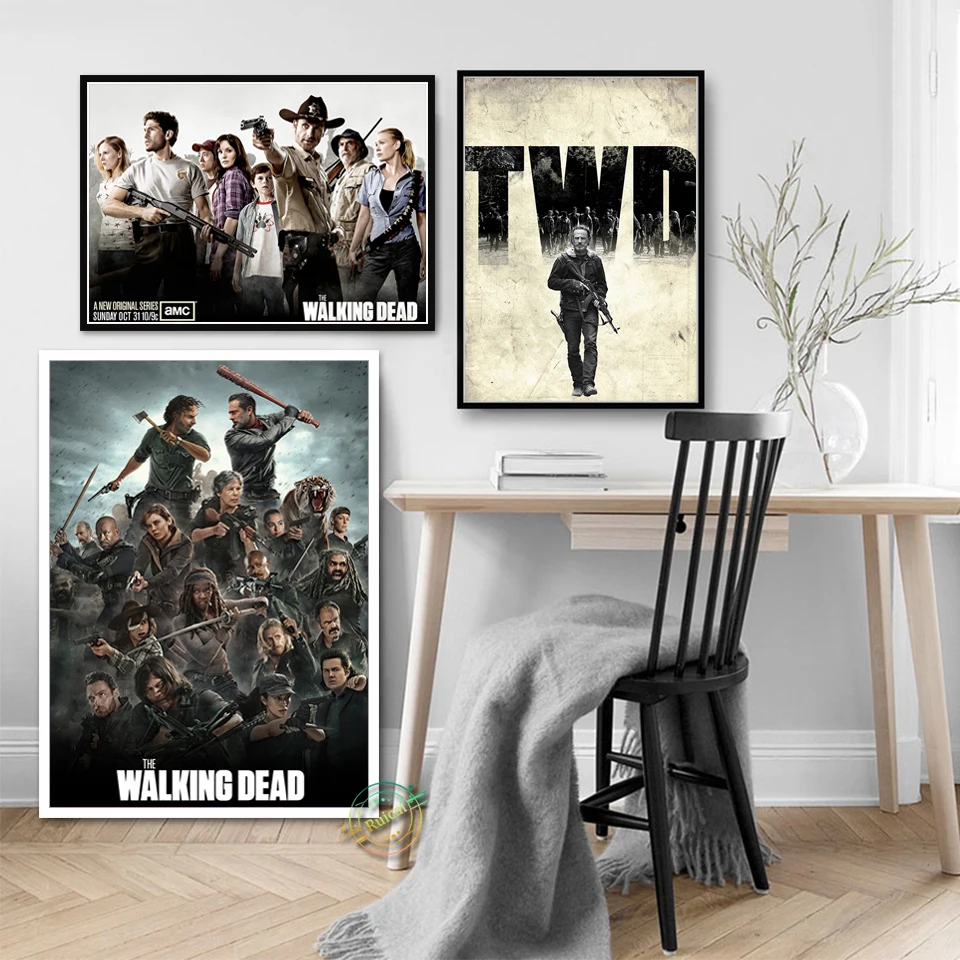 Ходячие мертвецы классический фильм художественный Бар Кафе печать художественный плакат на холсте для гостиной Декор домашняя Настенная картина