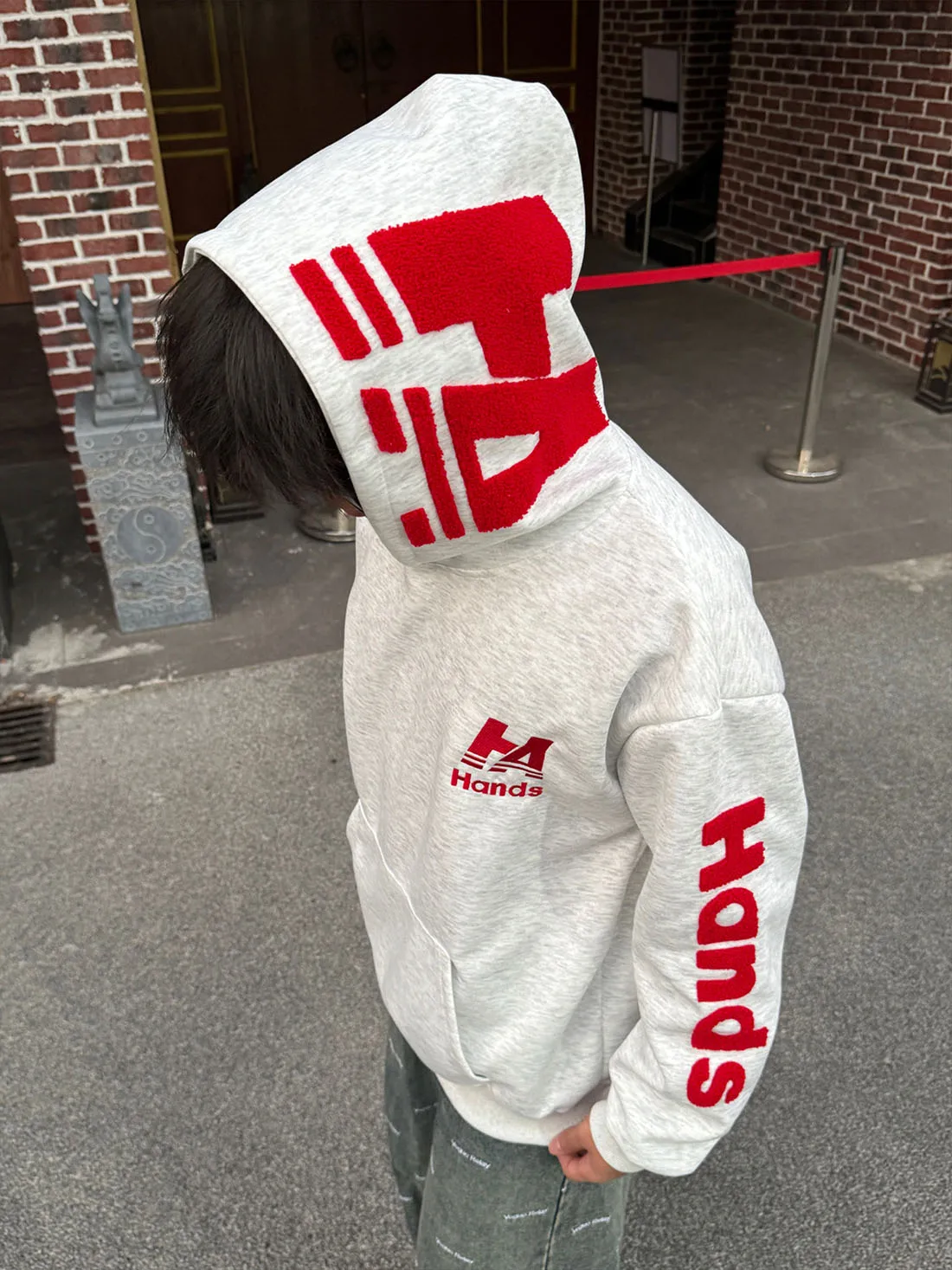 

Мужская толстовка American High Street с вышивкой, на флисовой подкладке, осенне-зимняя, свободного кроя, для подростков, утепленная