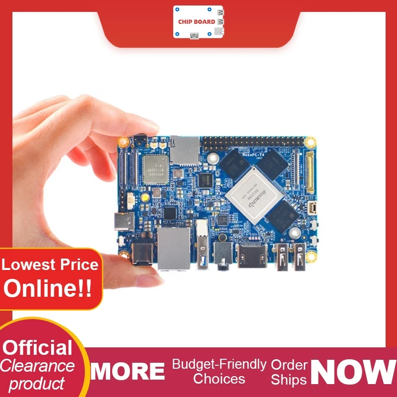 NanoPC T4 RK3399 Dev Board: 4GB DDR3, GbE, supports Android 8.1/Ubuntu for AI and deep learning
