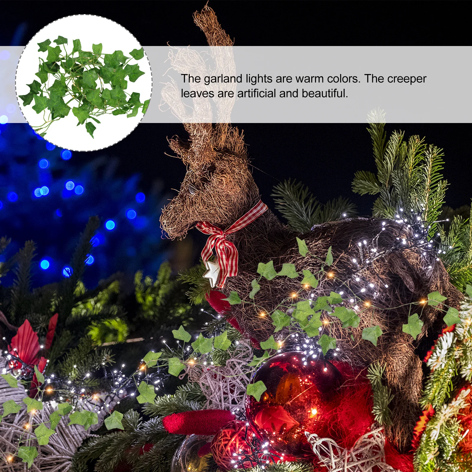 

20 LED Simulated Creeper Leaf String Light Greenery Garland Light for Room Wedding Party Decoration Creeper with Lights