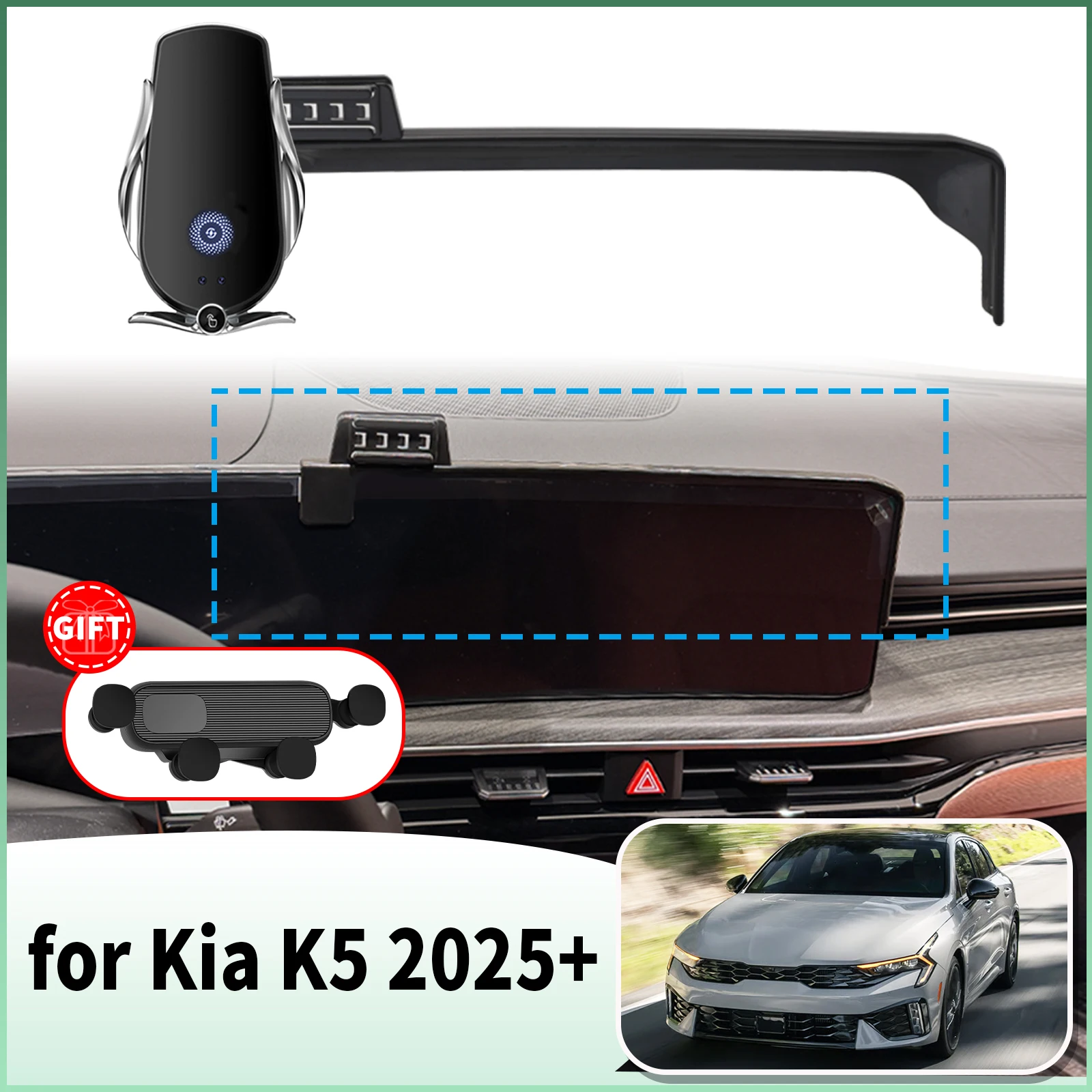 

for Kia K5 2025 2026 2027 Phone Holder Specific Dashboard Navigation Phone Holder Mount Design Car​​ accessoires