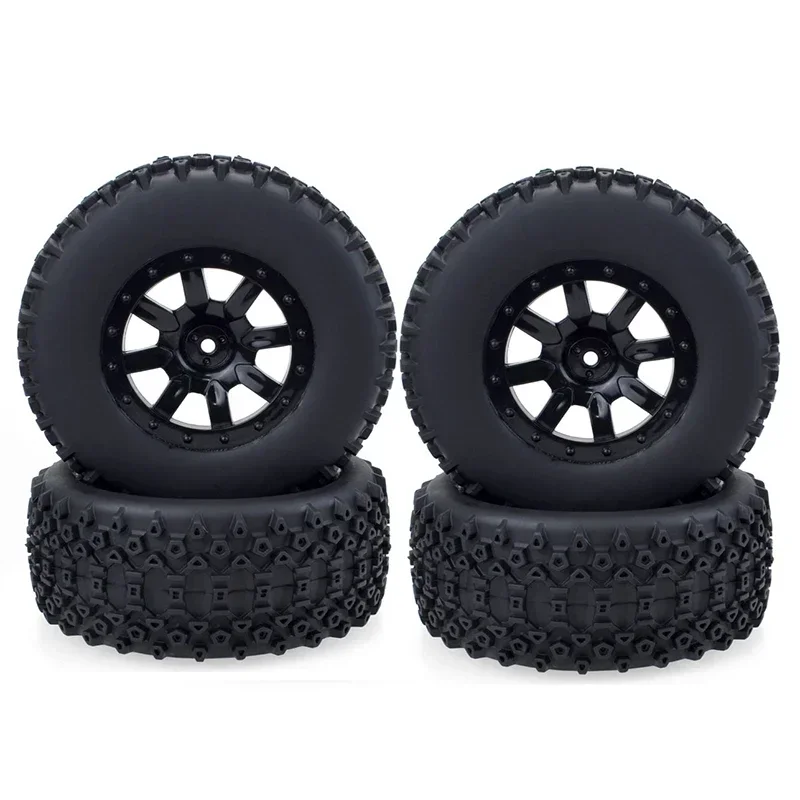 ZD Racing RC Wheel 1:10 Juego de neumáticos para camiones de recorrido corto, eje hexagonal de 12mm para Trxs Slash HPI VKAR Redcat HSP