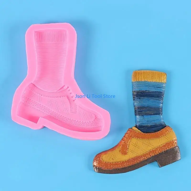 Y08D Faps -sapone fatti a mano fai -da -te rifornimenti calzini da stampo e scarpe a forma scarpe da bagno in silicone stampi