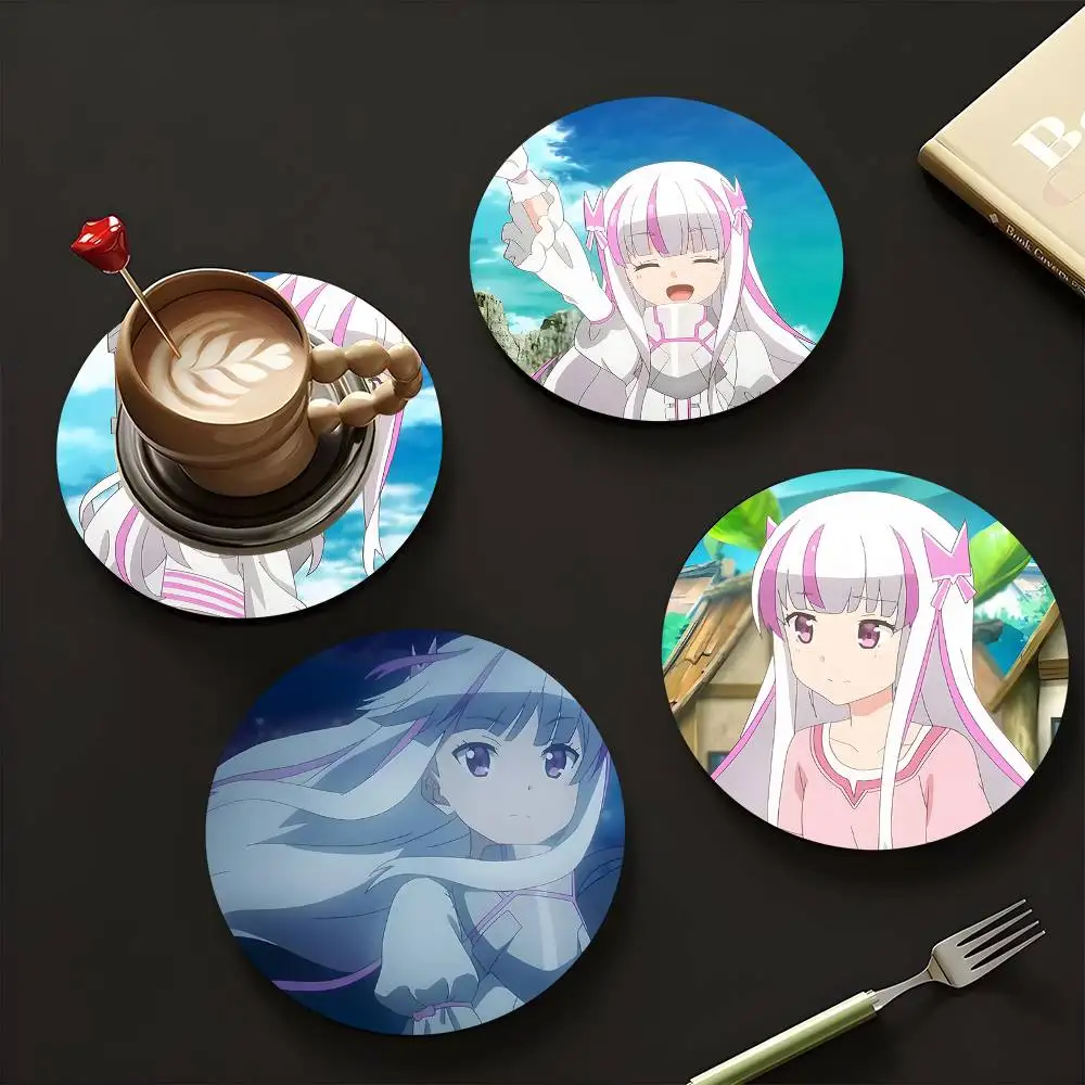 1pc Yui Anime Characters Wooden Coaster Colour Printing Cup Mat Home Desk Decoration Gifts