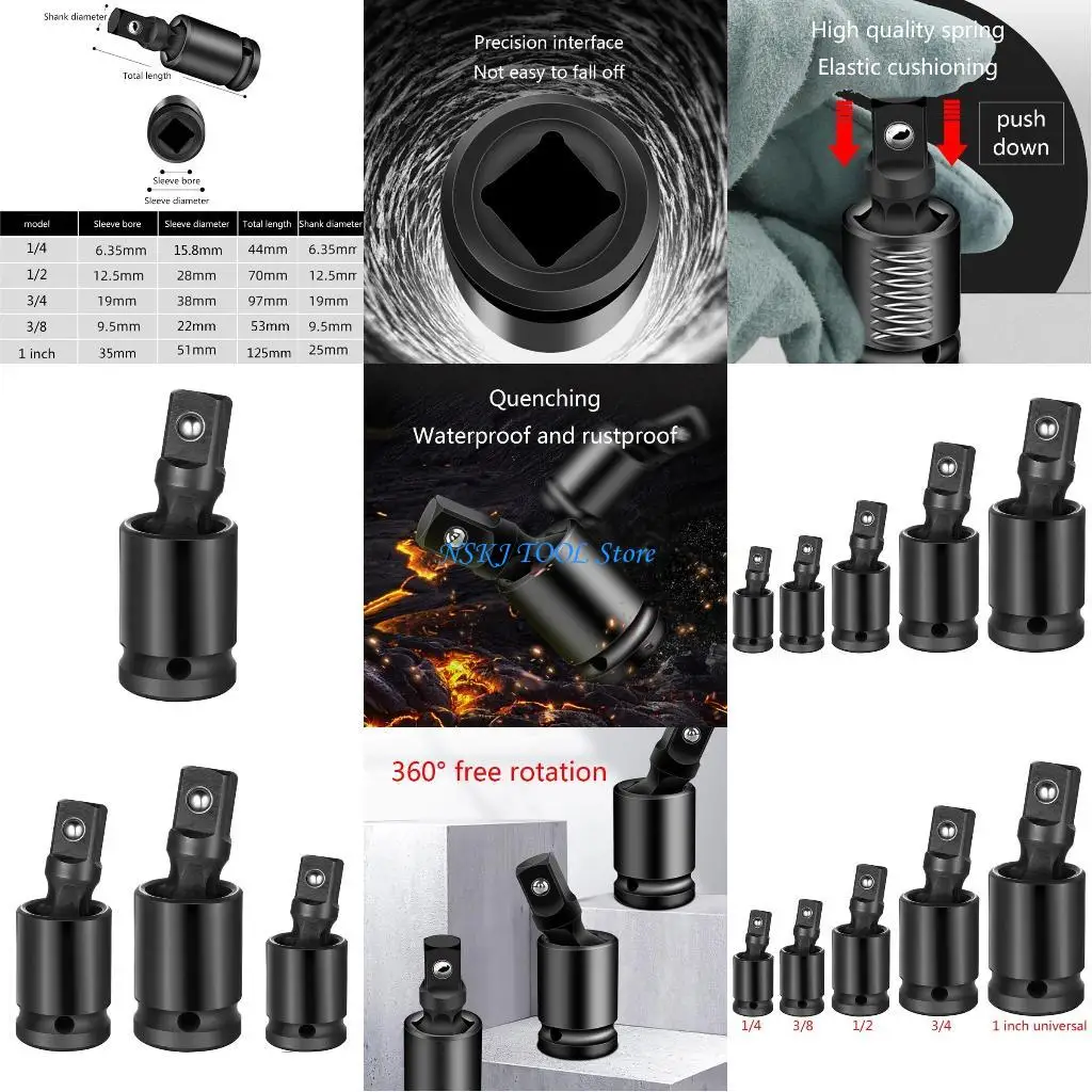 

L8RC Joint Socket Converter Set Impact Drive Tools Impact Sockets 5 Types