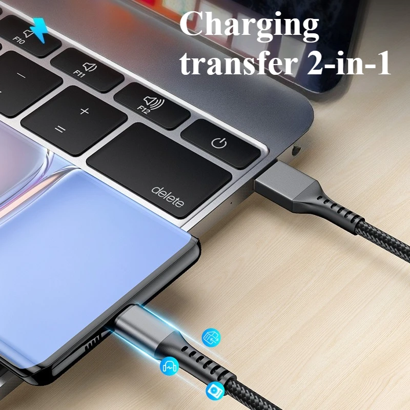 Удлиненный сетевой хвост USB-C, кабель для быстрой зарядки мобильного телефона, подходит для Apple Samsung Xiaomi Micro, кабель для быстрой зарядки