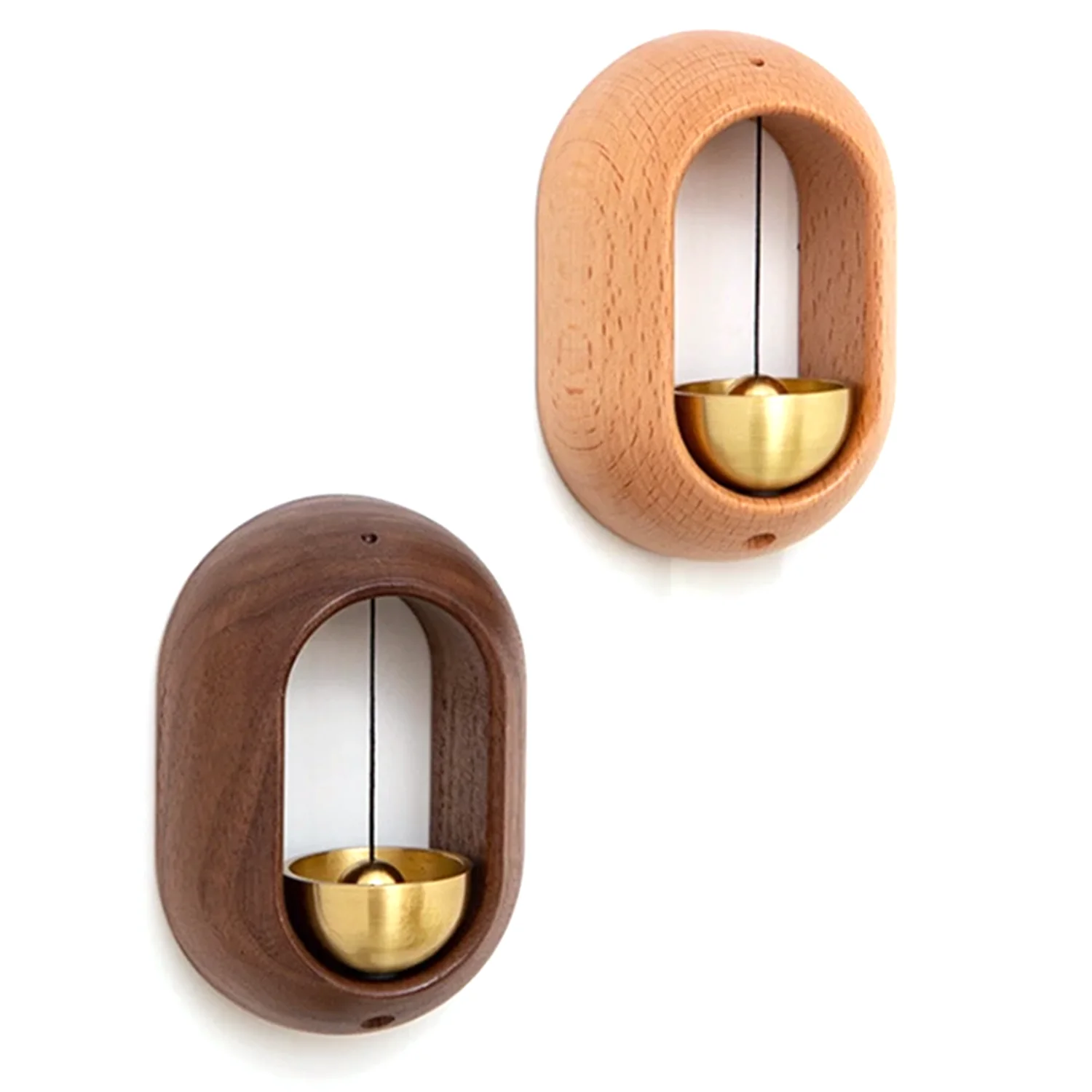 

1pc Magnetic Brass Doorbell Reminder Wooden Wind Chimes Self-adhesive Shopkeepers Bell for Door Home Decorations