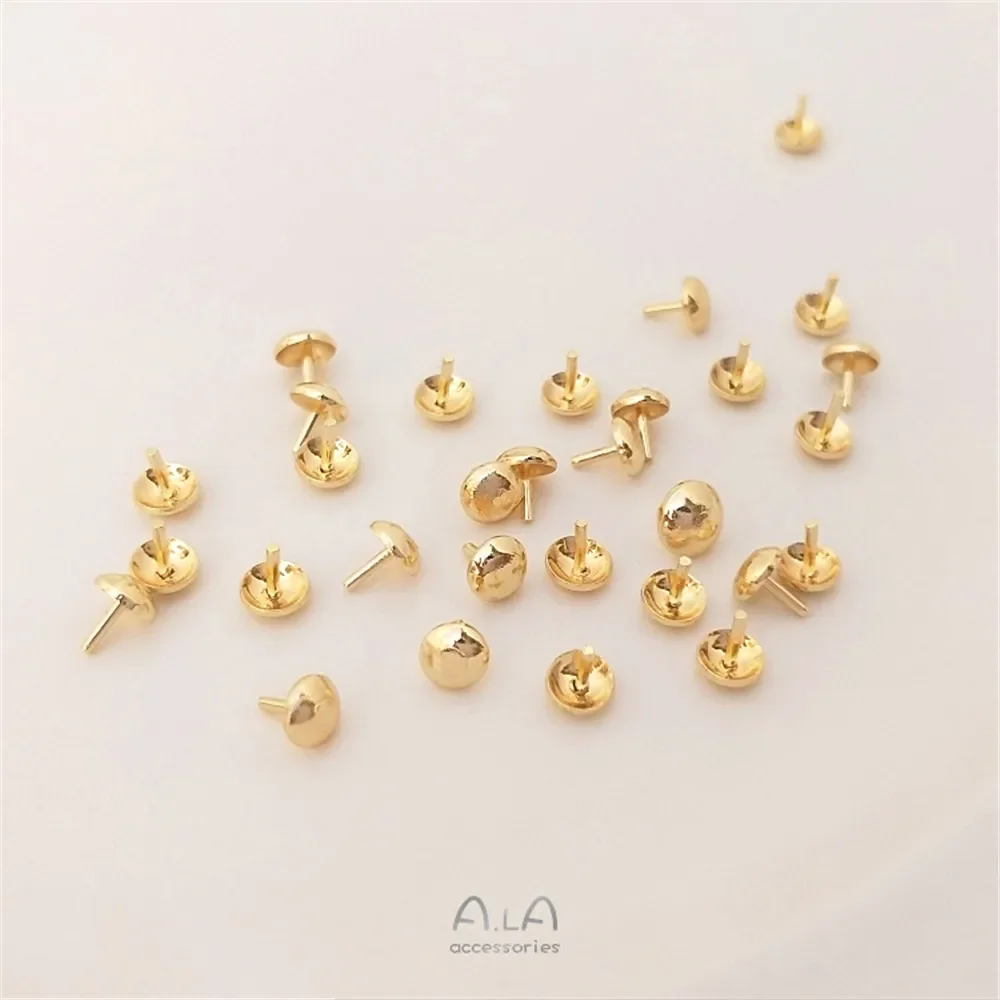 14K oro 14K oro riempito placcato perline spina capelli chiodo cristallo perla foro spina manuale fai da te perline sparse accessori