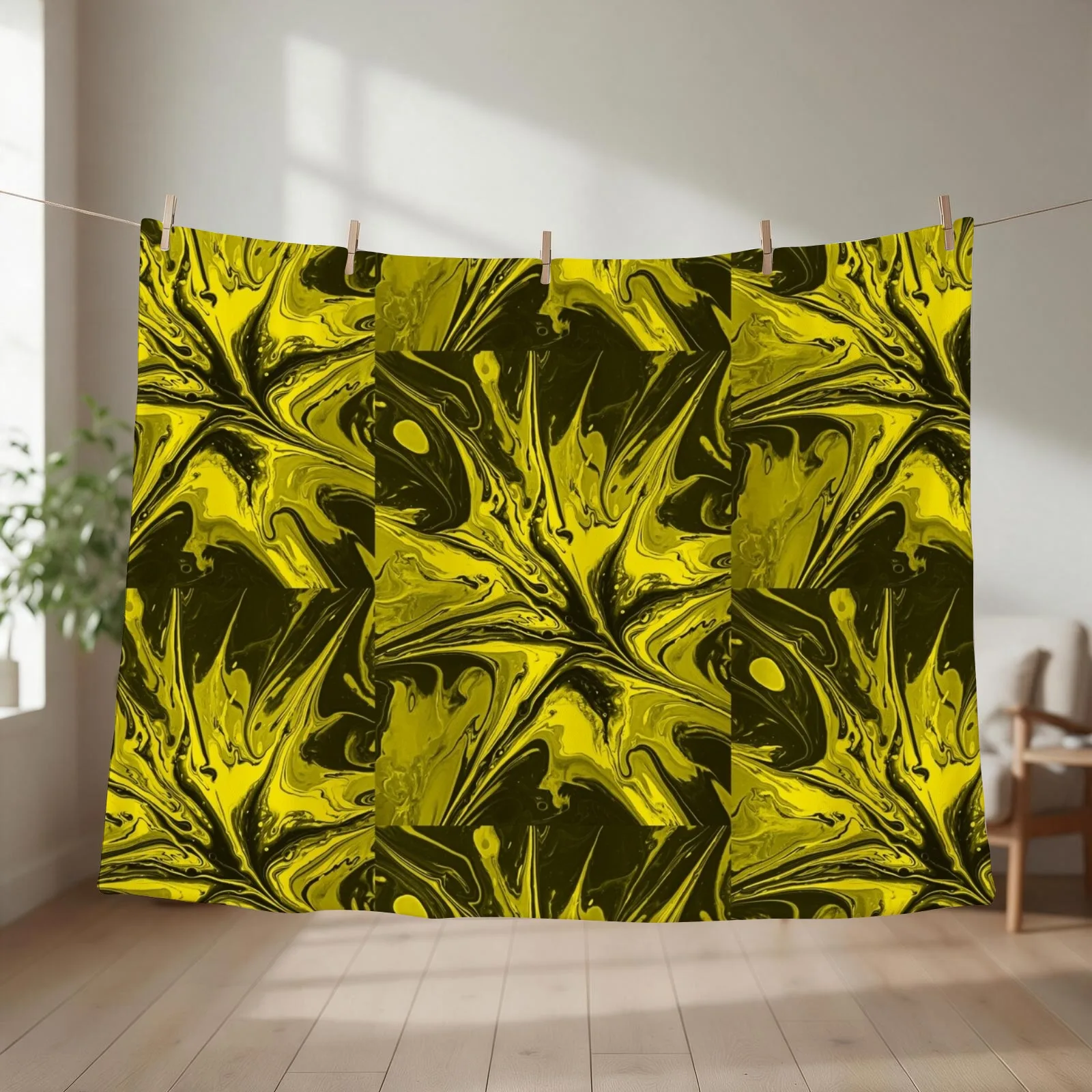 New Modern trendy abstract turquoise gold swirls Throw Blanket couch cozy soft plush fuzzy picnic outdoor blanket