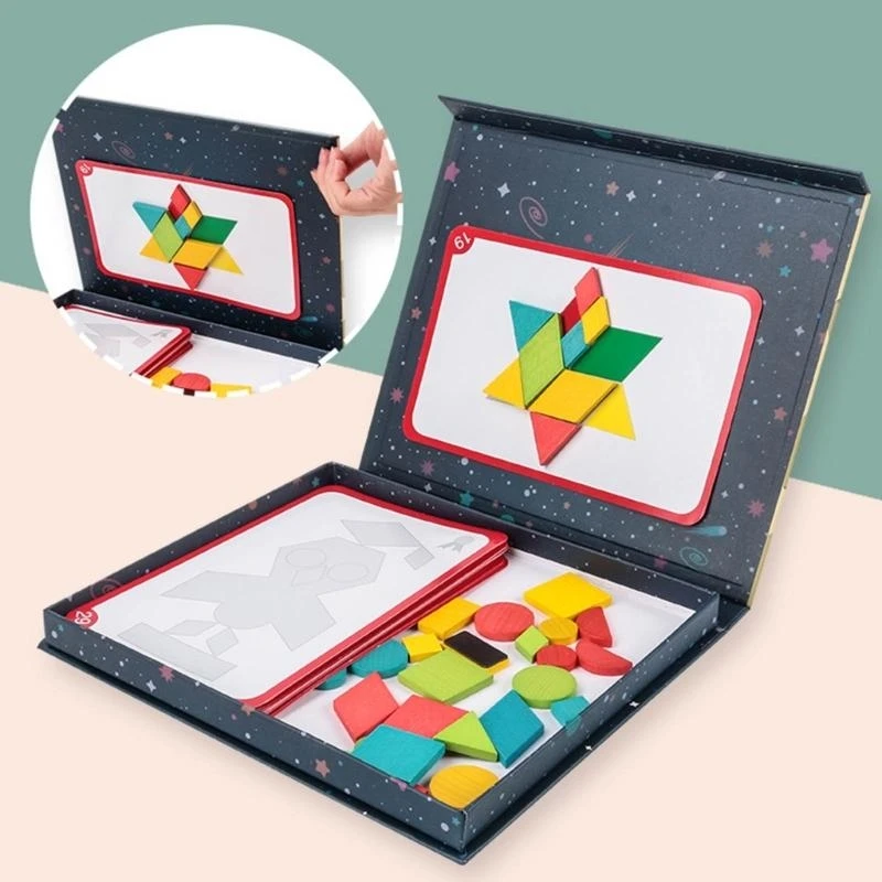 

Wooden Toy Educational Gifts Tangram Puzzle Board Toy Stem Game 15UB