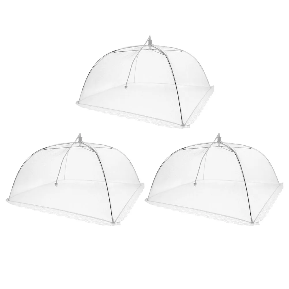 Cubiertas blancas plegables para alimentos, tiendas protectoras de verduras a prueba de polvo para el hogar, Camping, Picnic, barbacoa, juegos de utensilios de cocina, 5 uds.