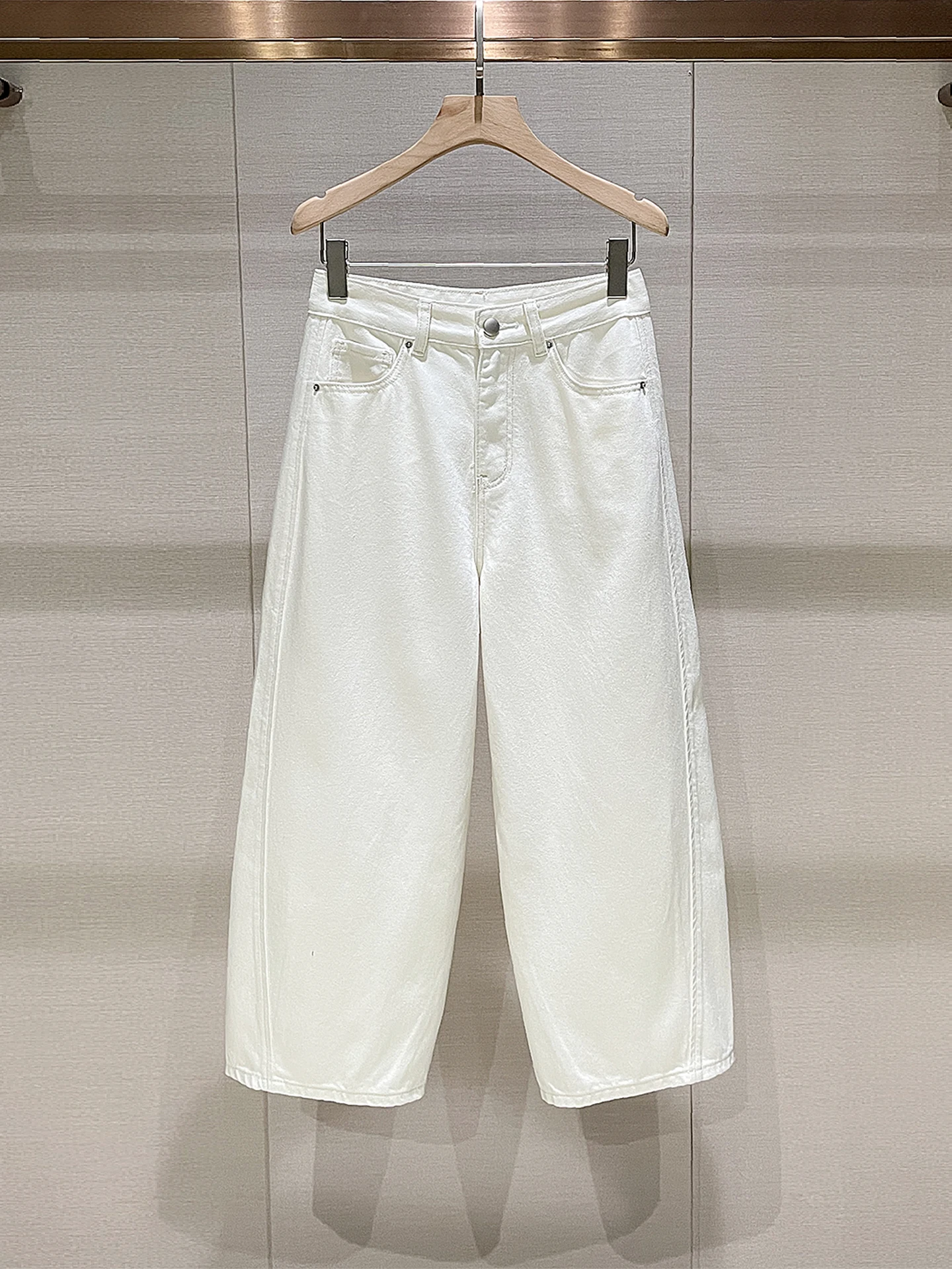 

Design Trendy High Waist Wide Leg Jeans Women's Spring New Sle American Retro Waed Straight Cut Denim Pants Casual Wear