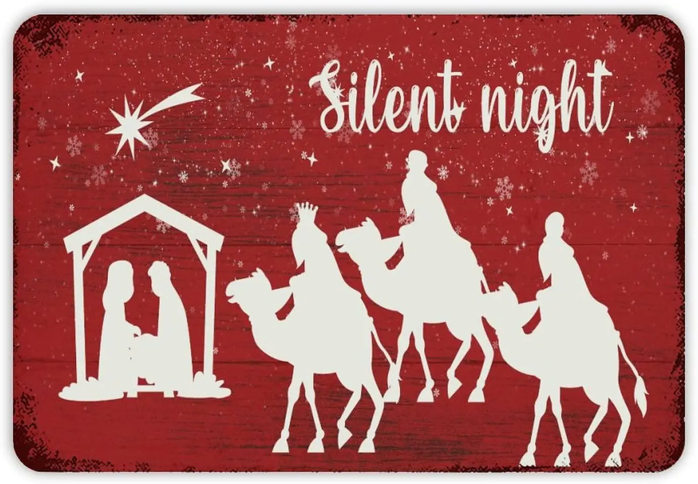 Tin Sign Christmas Wall Decor Christmas Silent Night Shabby Chic Aluminum Art Sign 8 x 12 Inch Decoration Xams Gift Metal Sign F