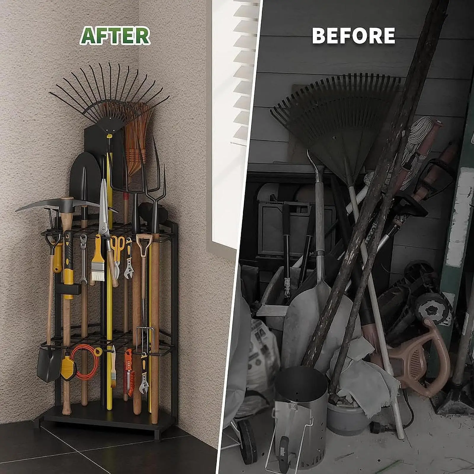 Garden Tool Organizer,Heavy Duty,Yard Tools Rack,Garage Tools Storage Stand for Patio