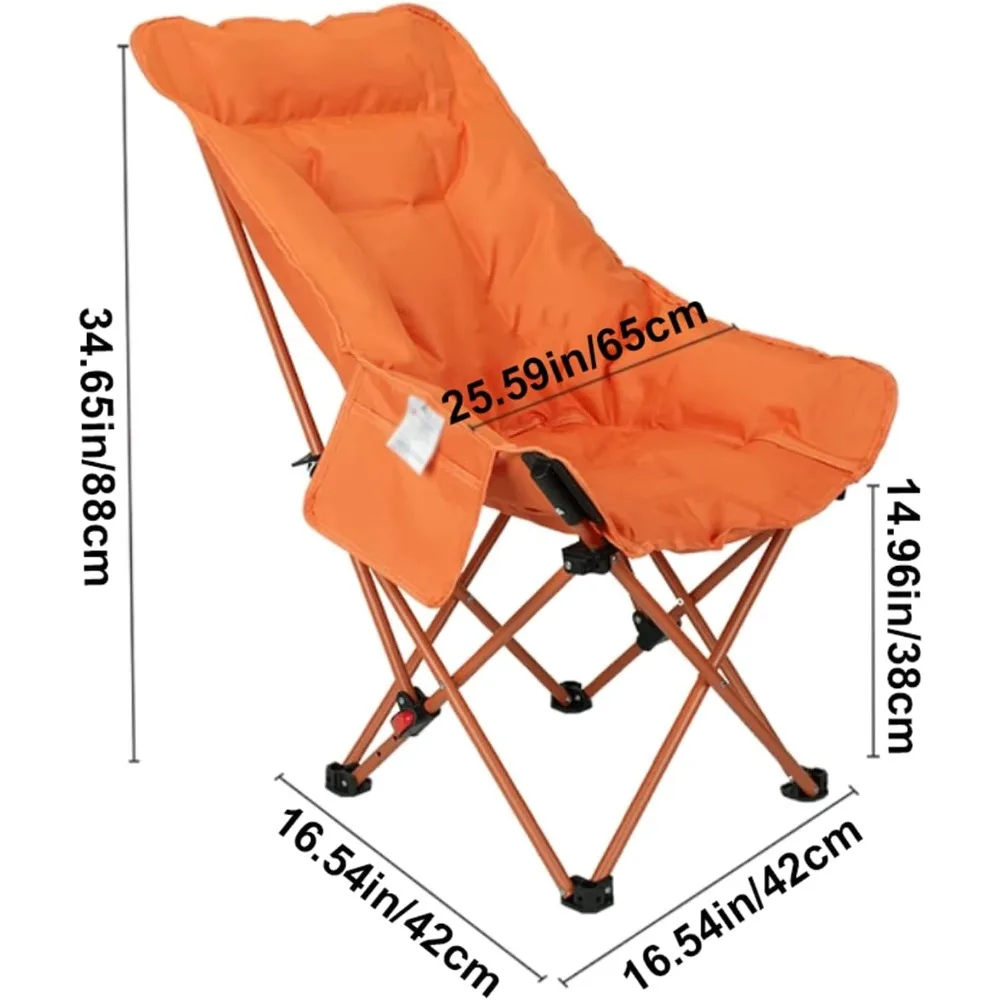 كرسي تخييم قابل للطي عالي الظهر للبالغين - محمول، ترفيه على الشاطئ، متعدد السرعات قابل للتعديل، سعة 330 رطل