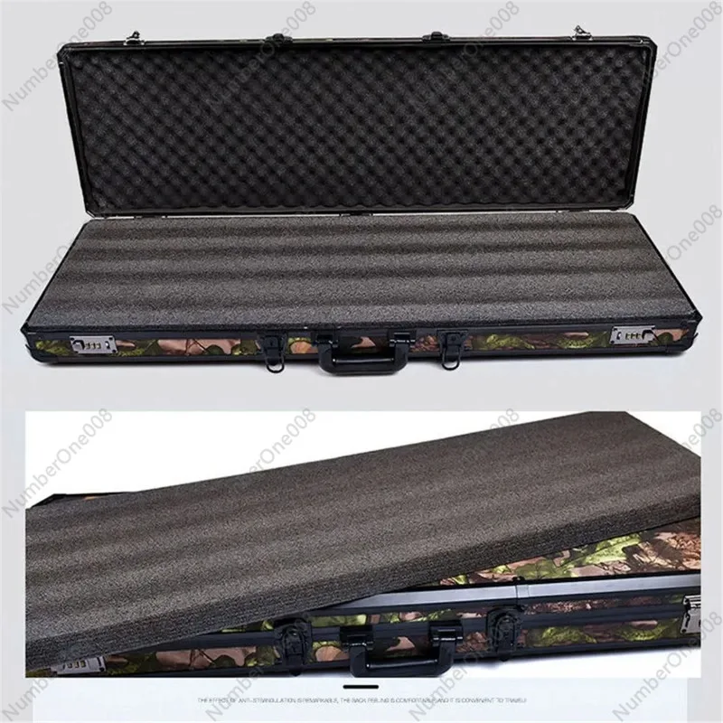 Extra Long Aluminum Alloy Tool Box Suitcase Instrument Case Fish Pole Case Equipment Safety Box Storage Box with Sponge