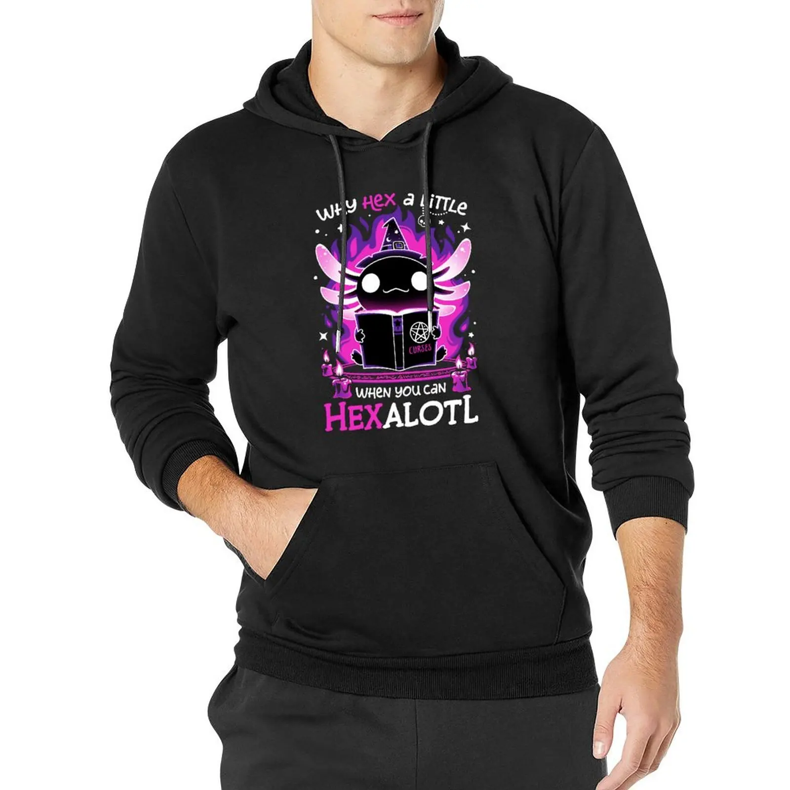 

Axolotl Witching Hour - Spooky Salamander Pullover Hoodie anime clothing korean autumn clothes men clothes hoody