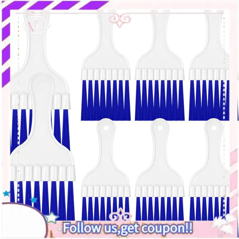 Y74A-8 Packs Air Conditioner Condenser Cleaning Brush White & Blue Small Plastic Brush HVAC Coil Cleaner Brush