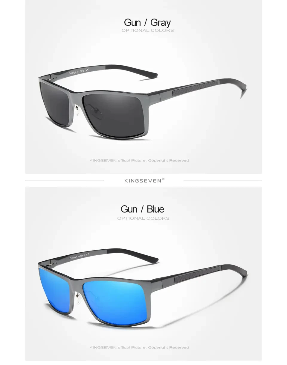 KINGSEVEN Aluminium Polarisierte Sonnenbrille Für Männer UV400 Schützen Anti-reflexion Gläser Männlich Fahren Radfahren Brillen Zubehör – Detail 7