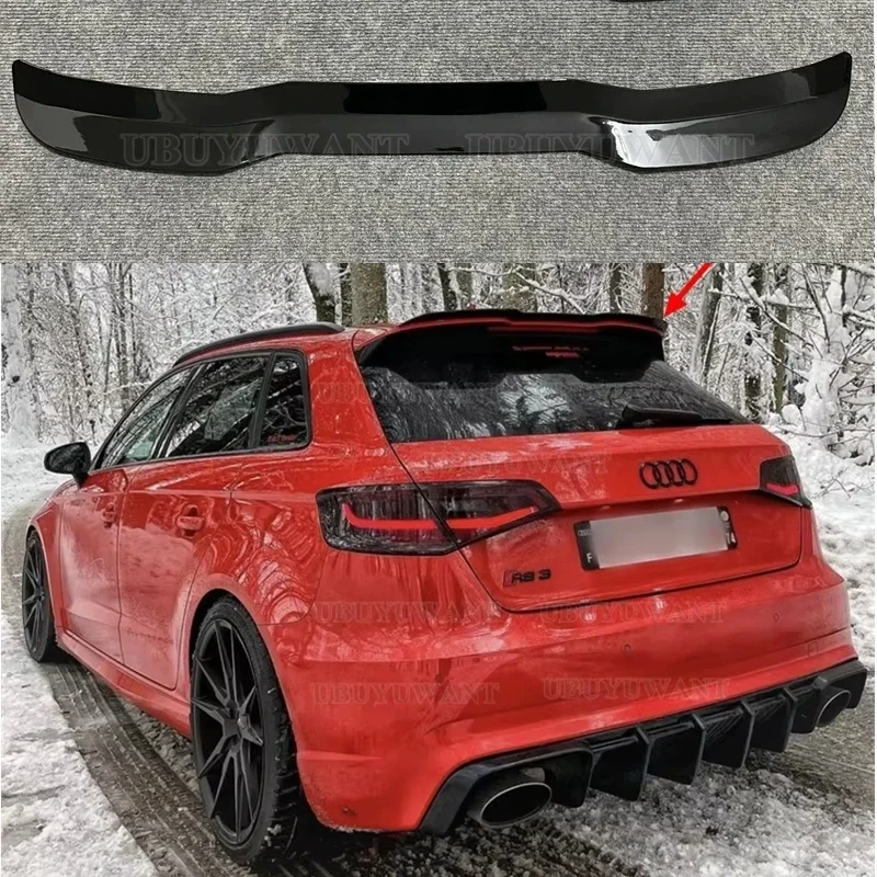 For Audi A3 S3 S Line 8V Hatchback 5Doors 2014-2020 High Quality ABS Plastic Rear Roof Spoiler Trunk Wing Boot Cover Accessories