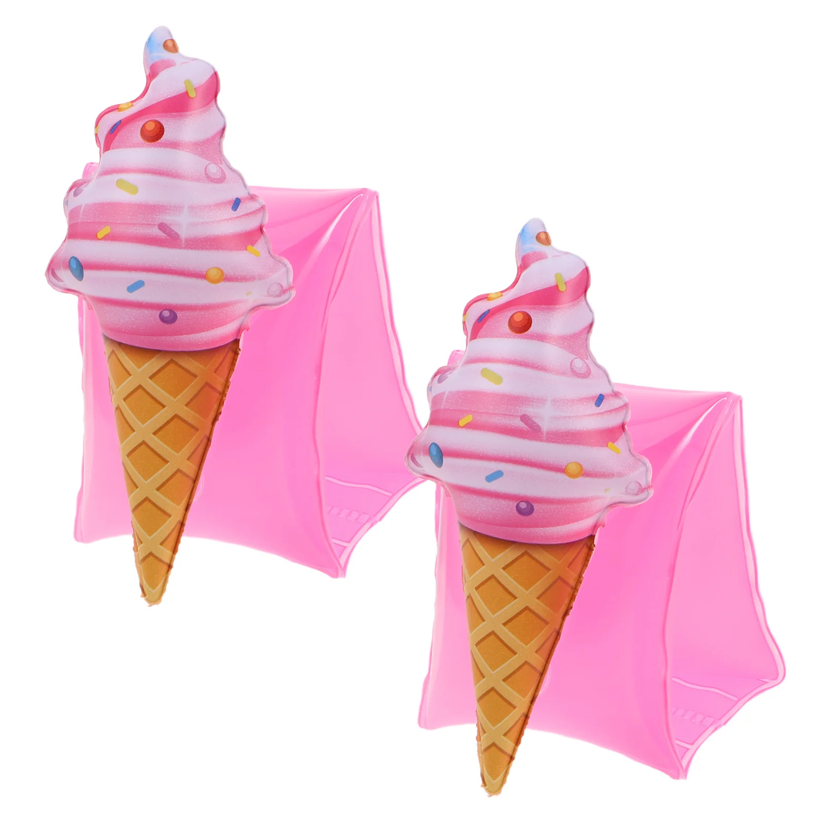 2個入り インフレータブルアームフロート 子供用スイミングアームバンド アイスクリームスタイル スイムフロートスリーブ プール水泳トレーニング ビーチフロート