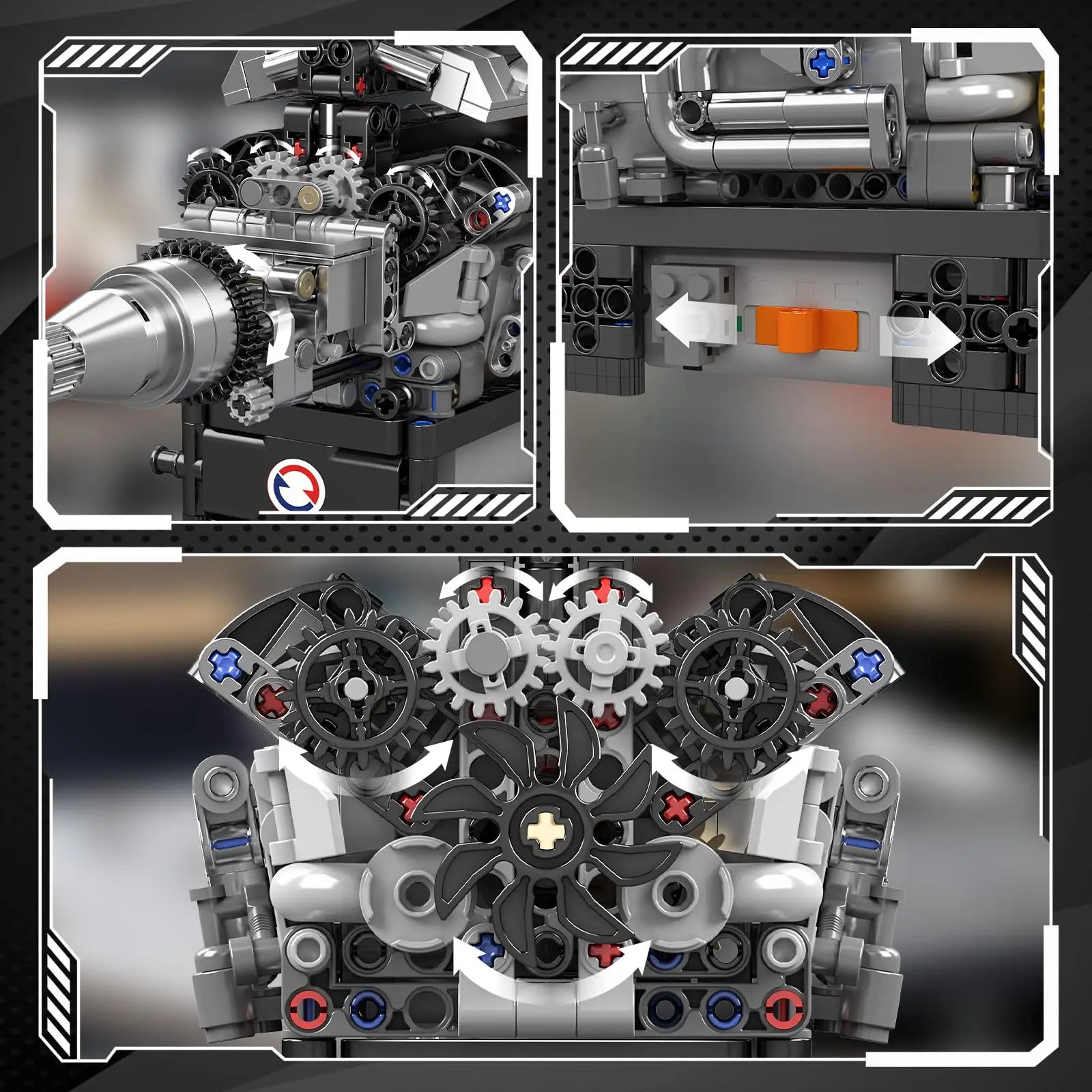 قالب الملك 10205 733 قطعة Supercar V12 محرك بناء عدة نموذج MOC محرك الهندسة الاطفال الجذعية بناء كتل لعب للكبار الهدايا #3