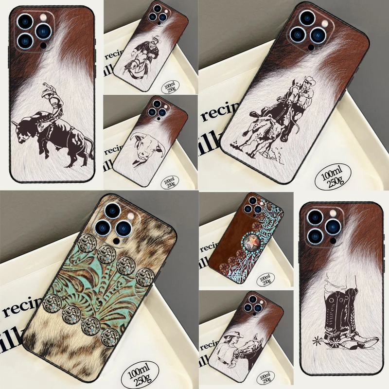 Western Cowgirl Cowboy Case For iPhone 14 15 16 Pro Max 13 12 11 X XR XS Plus 12 13 Mini Soft Back Cover