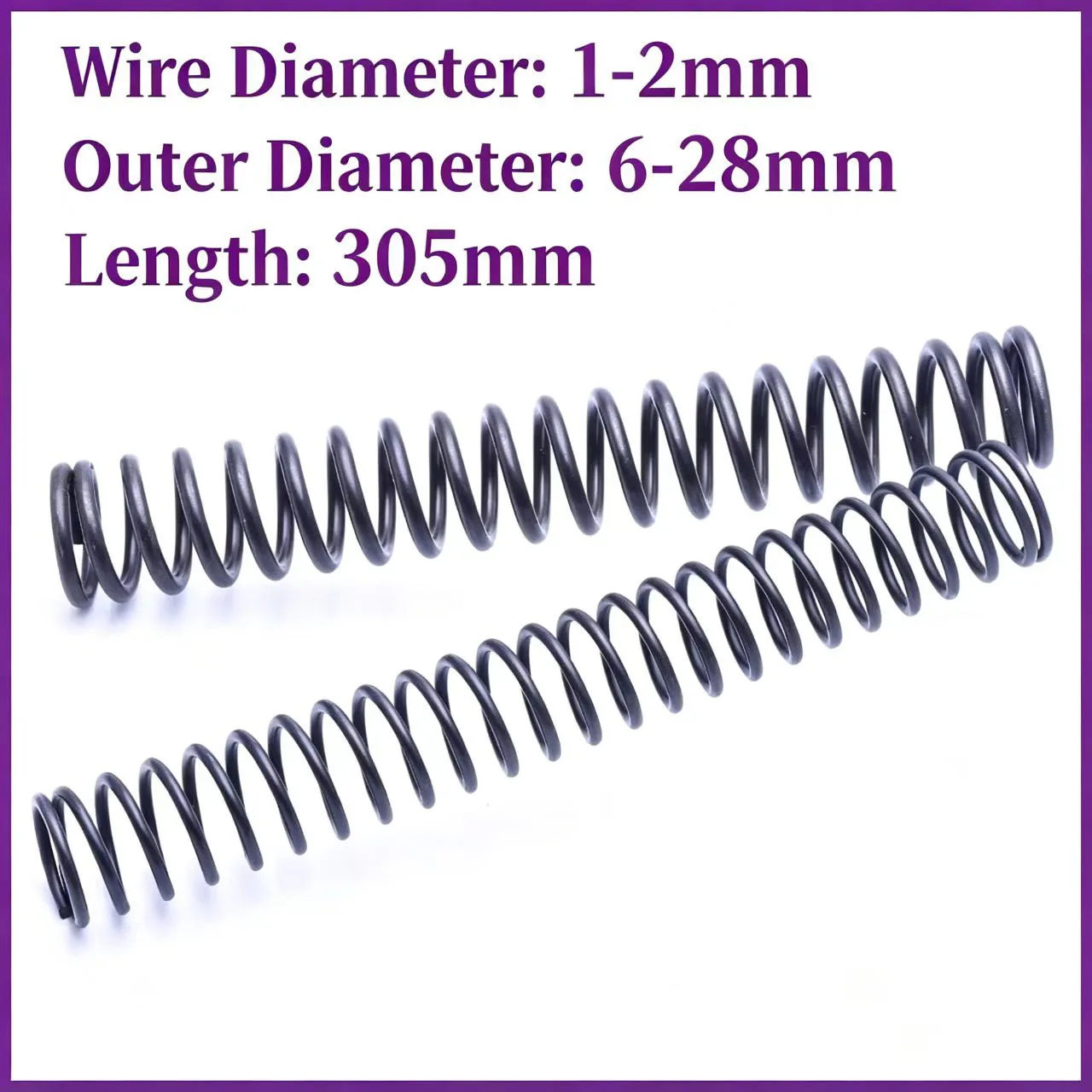 305mm Long Compression Spring Spring Steel Wire 1/1.2/1.4/1.5/1.6/1.8/2mm Outer Diameter 6-28mm