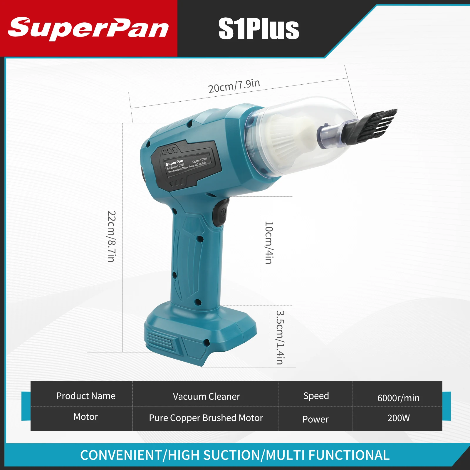 Cordless vacuum cleaner portable vacuum cleaner 2-in-1 blowing and suction function cordless vacuum for Makita 18v Battery Pins