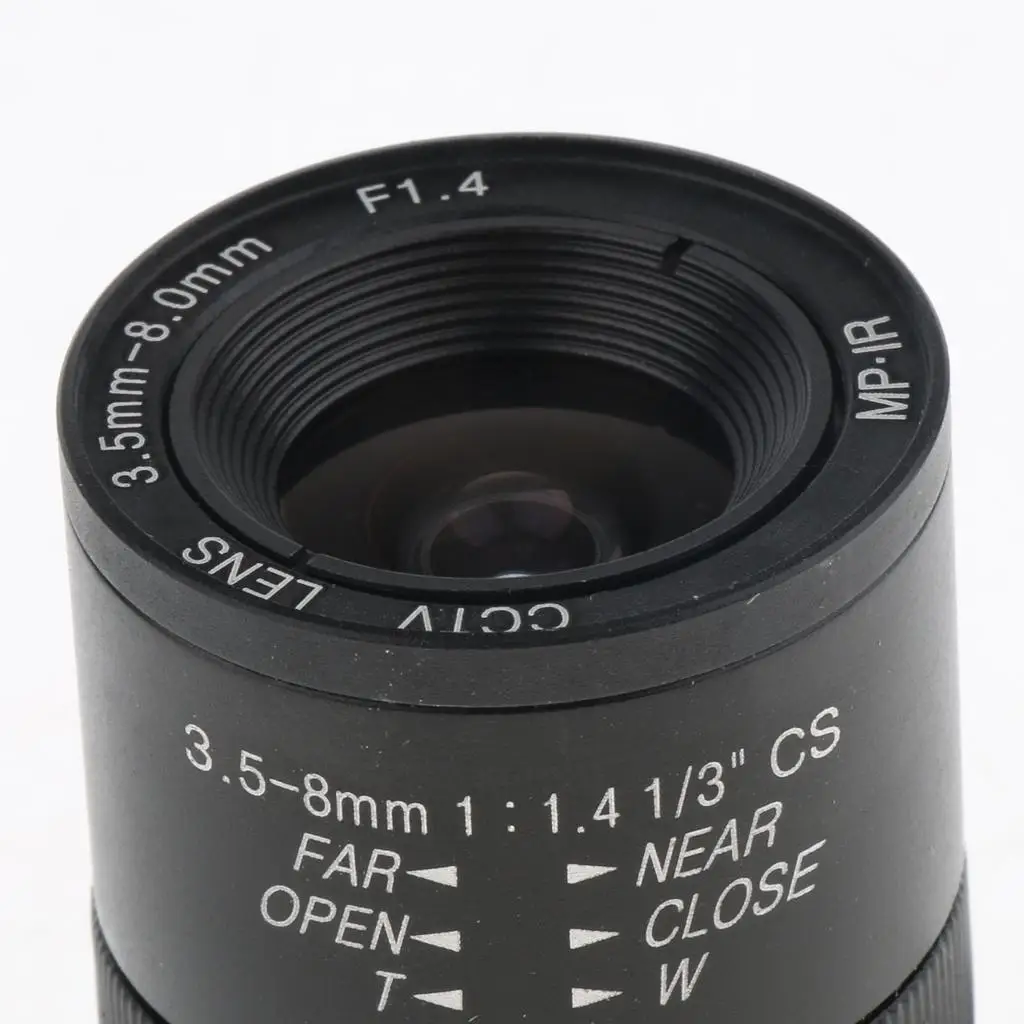 3.5MM-8mm 3MP F1.4 (ล้านพิกเซล) varifocal เลนส์กล้องถ่ายรูป CS mount คู่มือ