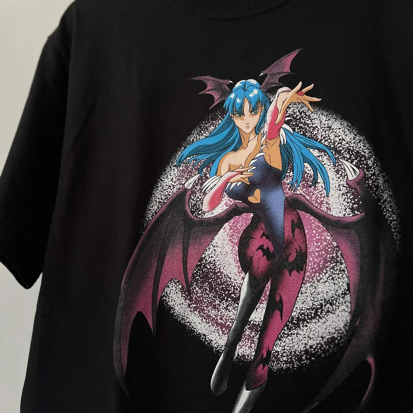 Vintage Classic Fighting Game Darkstalkers Morrigan Aensland Graphic Tee Cotton Mens Womens T-Shirt Summer Streetwear