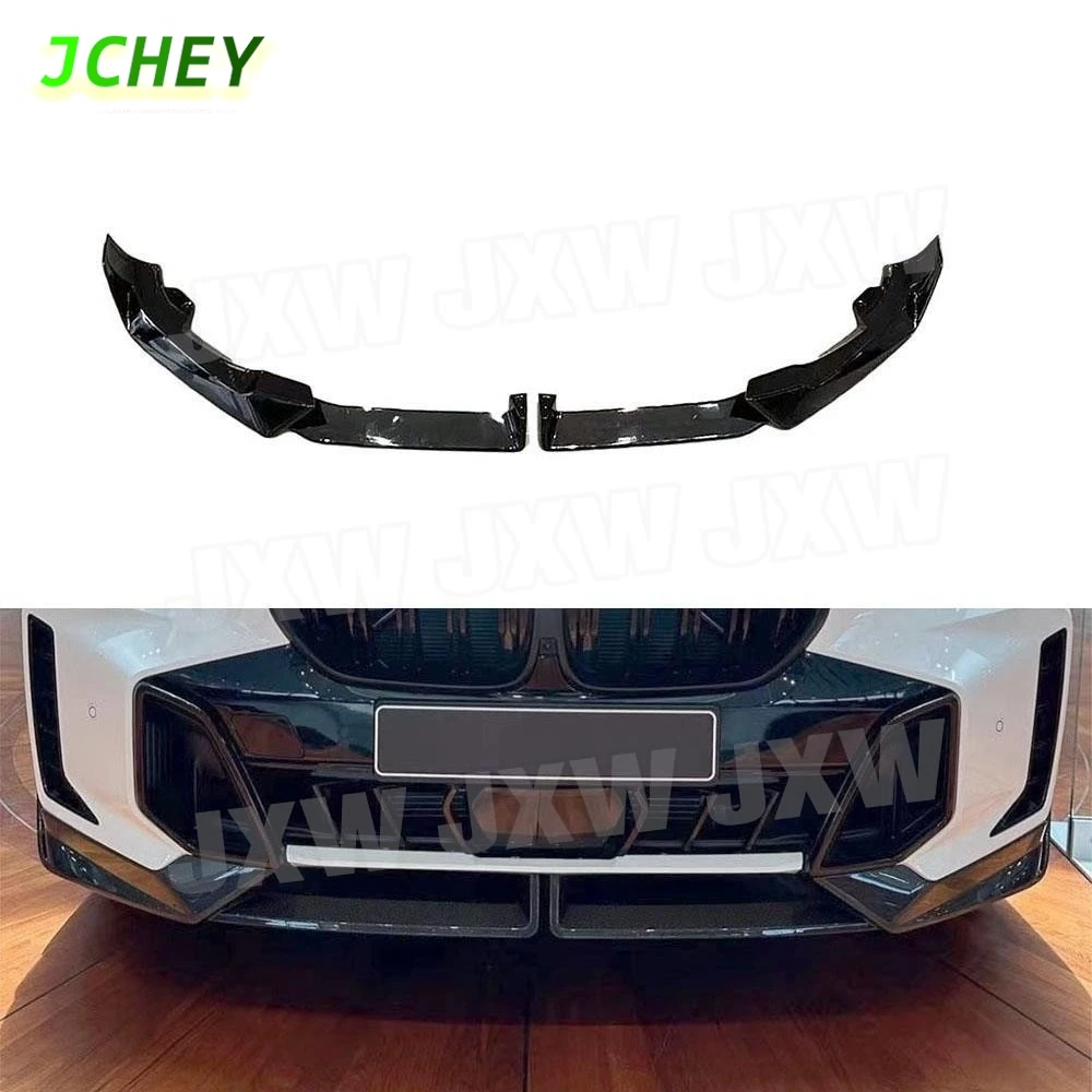 

JCHEY Для BMW X6 G06 LCI Sport 2023+ Передний спойлер-накладка на бампер, глянцевый черный, элементы обвеса кузова